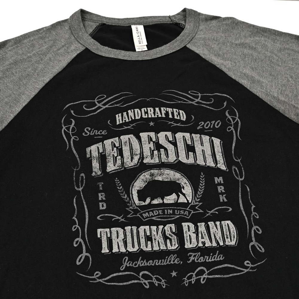 Tedeschi Trucks Band Shirt Adult Medium Black w/Grey Raglan 3/4 Sleeve Blues